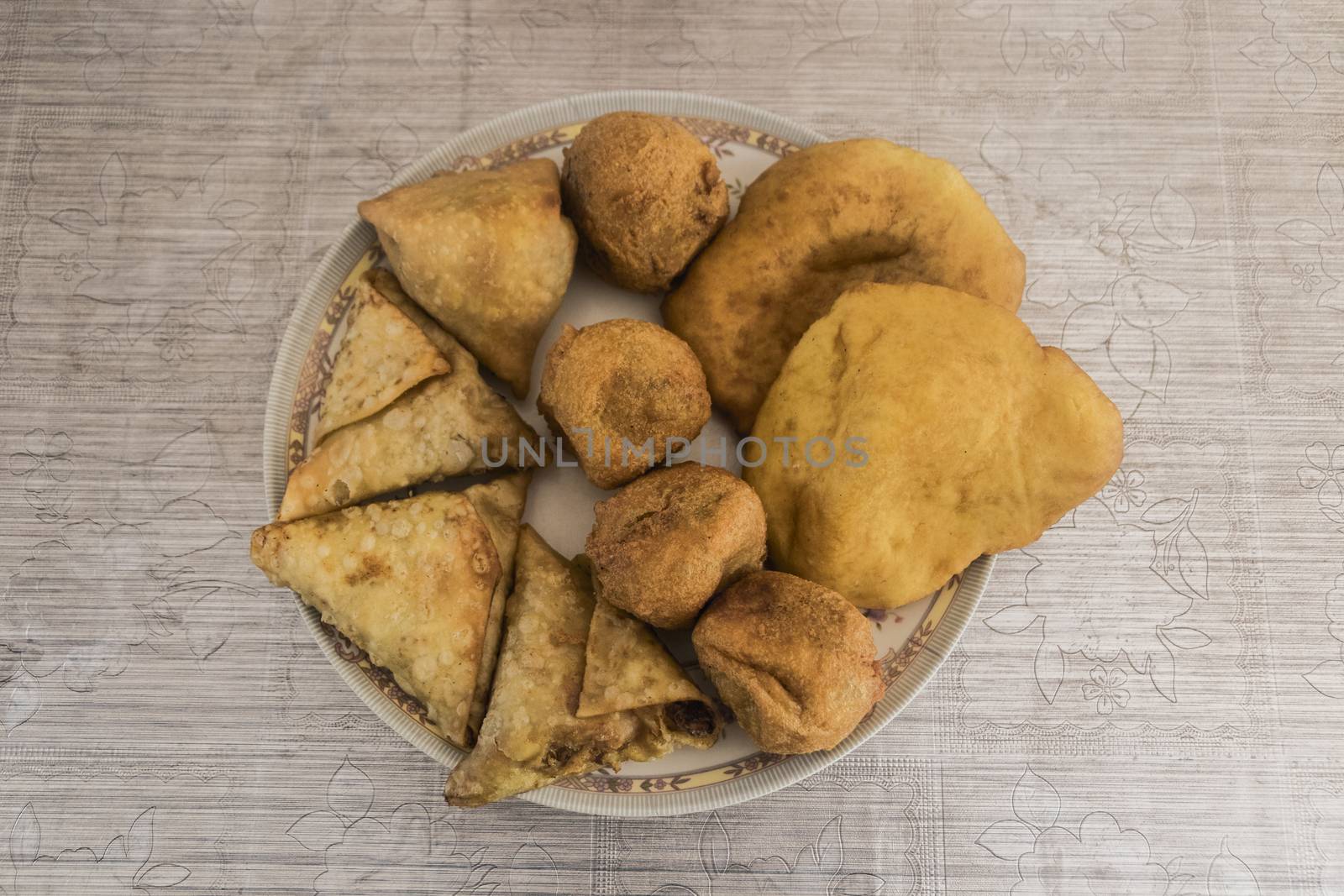 Samosas filled dumplings. Food from Pakistan and India.