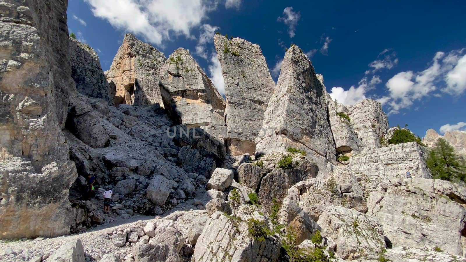 Cinque Torri, Italian Alps. Five Towers mountain peaks.