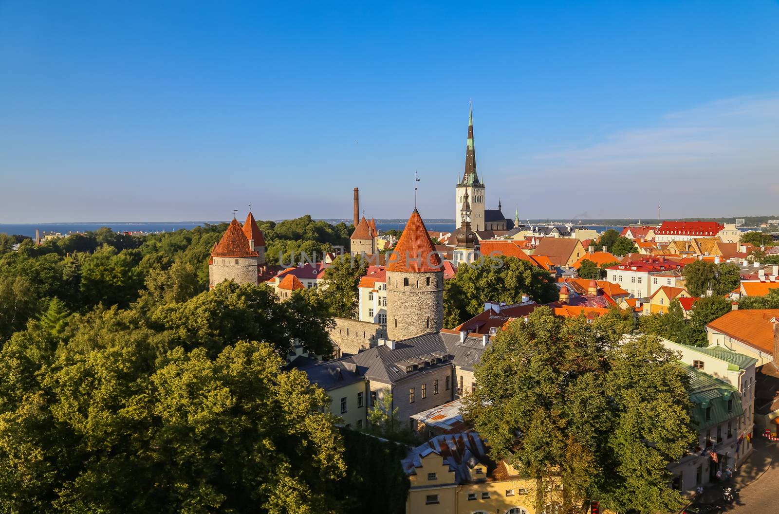 Tallinn, Estonia.Top view of the old town in the summer