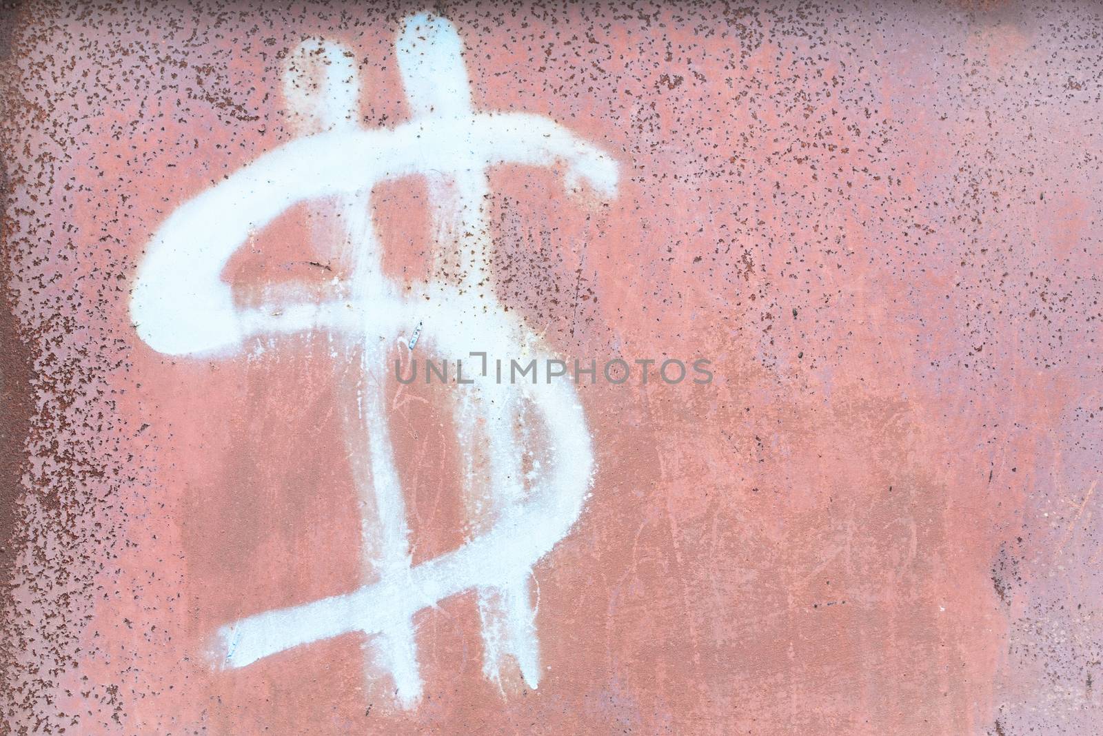 Dollar sign on the wall. Dollar signs background