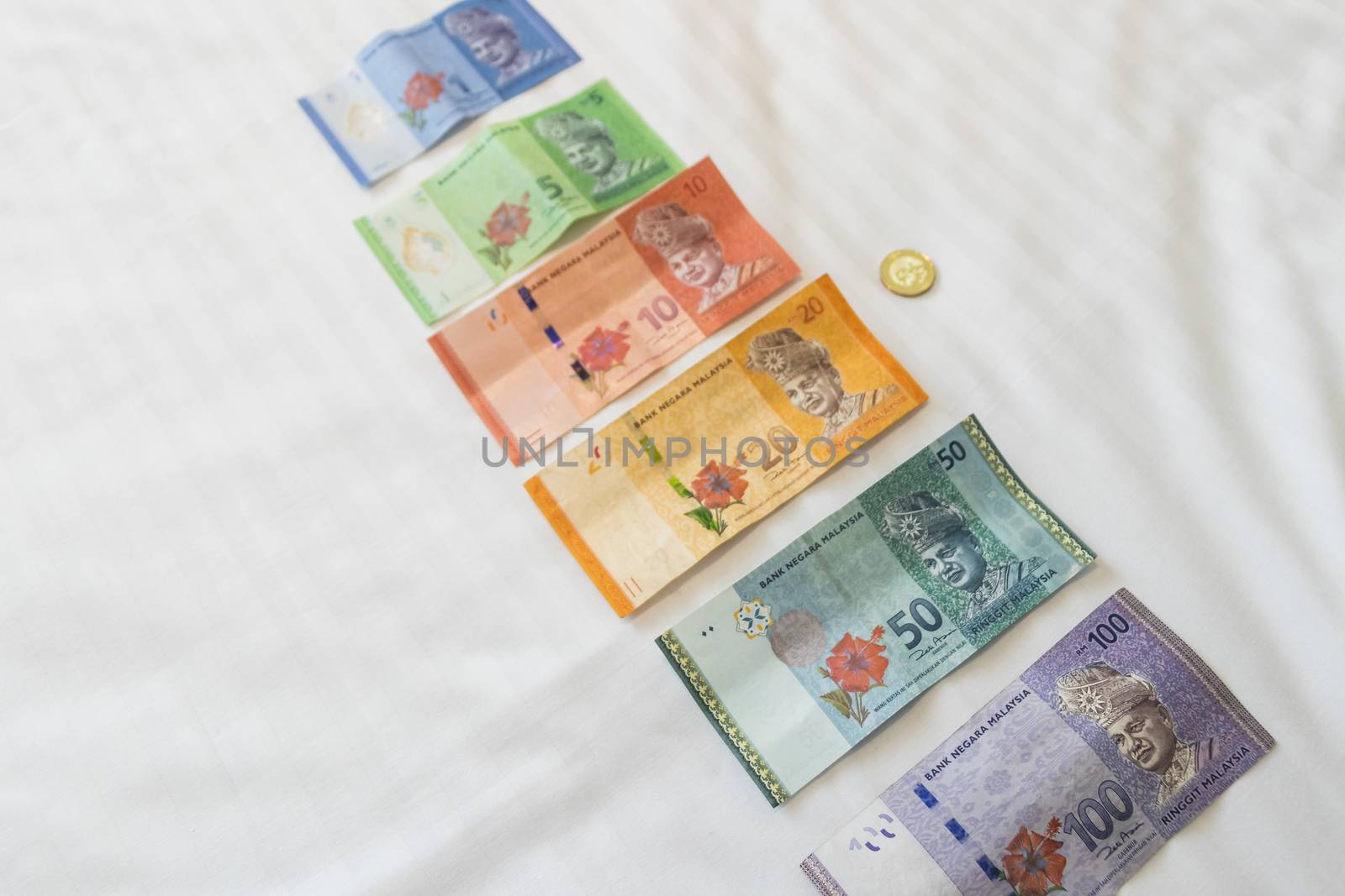 The currency Ringgit Money in Malaysia. by Arkadij