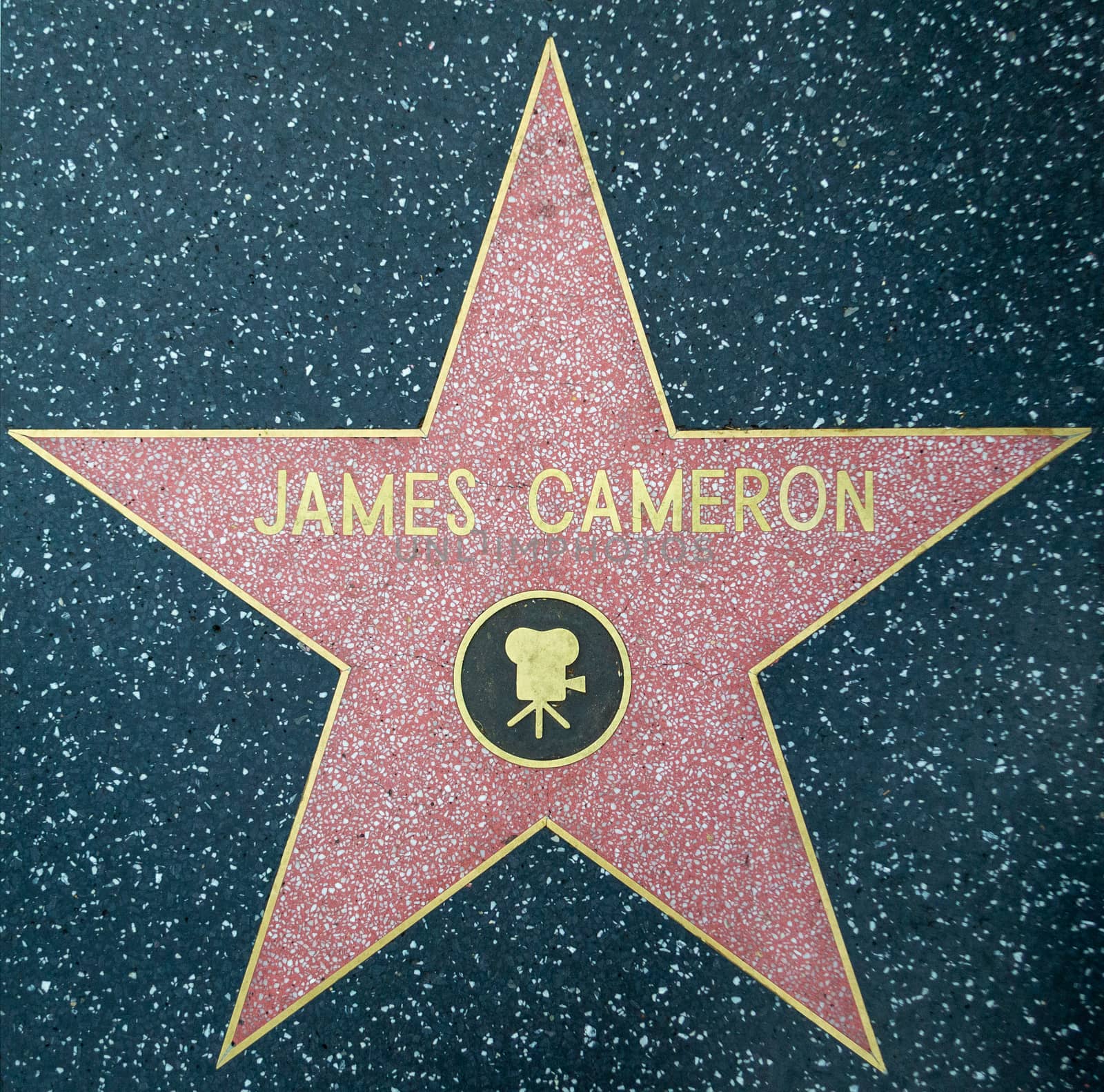 Los Angeles, United States, November 2013: James Cameron star on the walk of fame, hollywood boulevard in Los Angeles, USA.