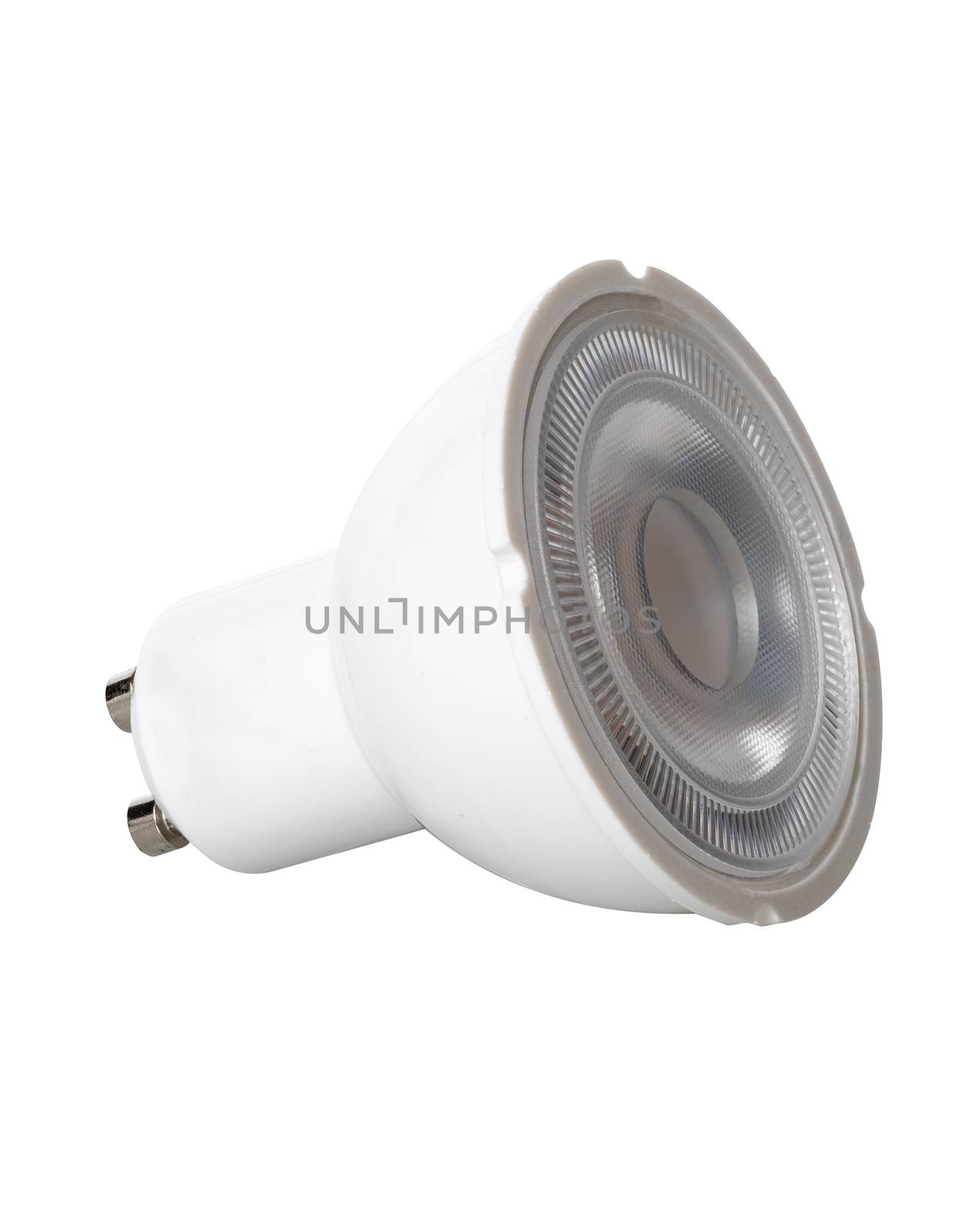 Isolated LED spotlight bulb with GU10 style connector for UK lamps by steheap