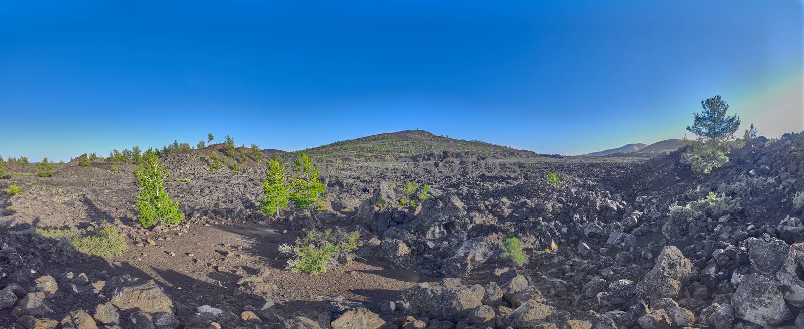 Panorama view of lava field at Crater of the Moon National Park, by patrickstock