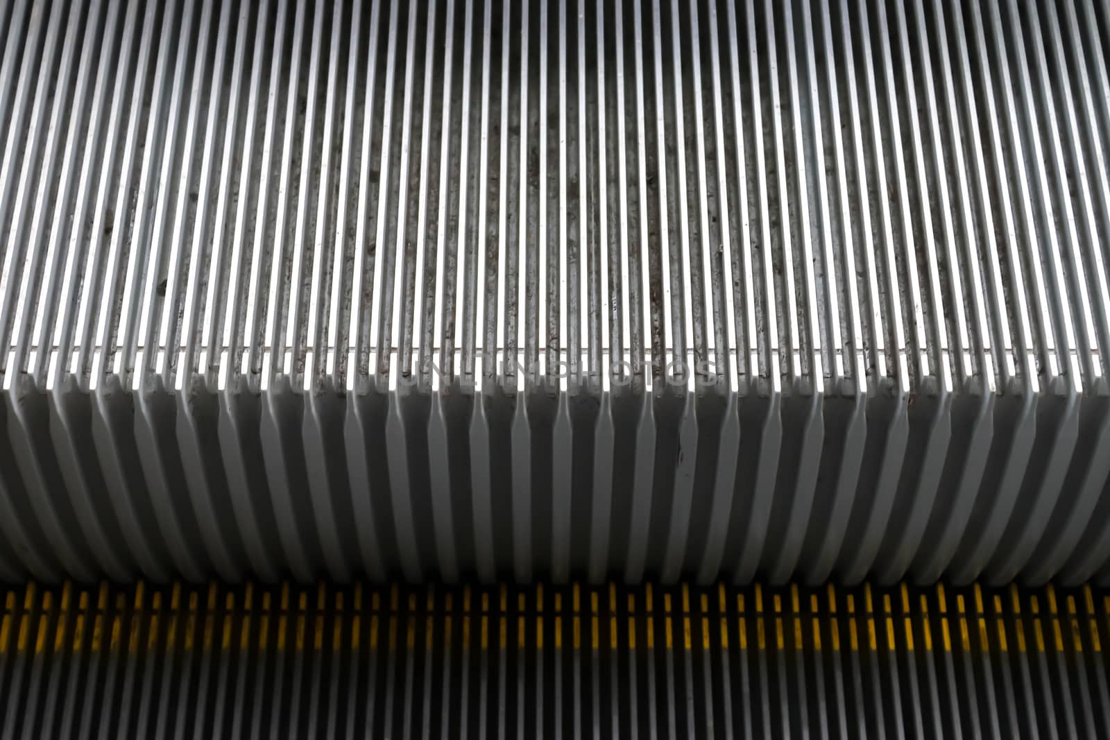 Empty steps of an escalator in a perspective view