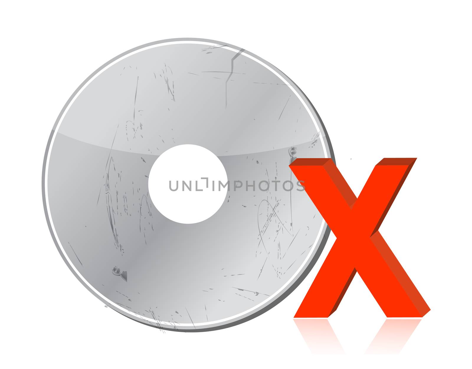 Damaged CD-ROM illustration design by alexmillos