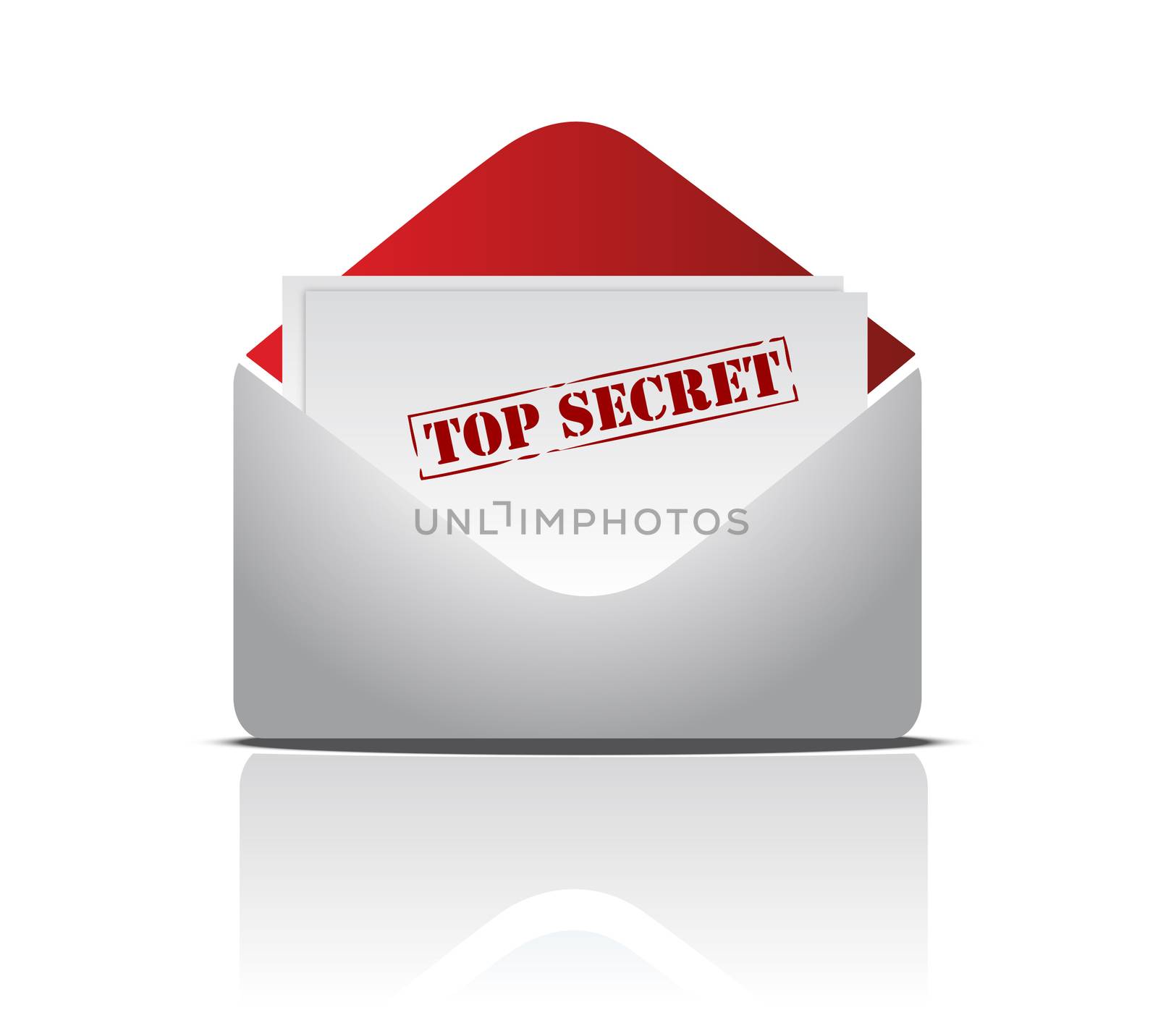 Top secret letter illustration design over white