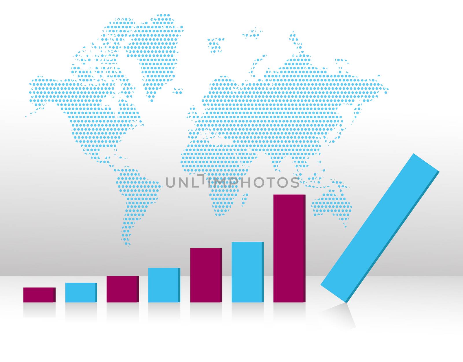 bar graph chart falling illustration