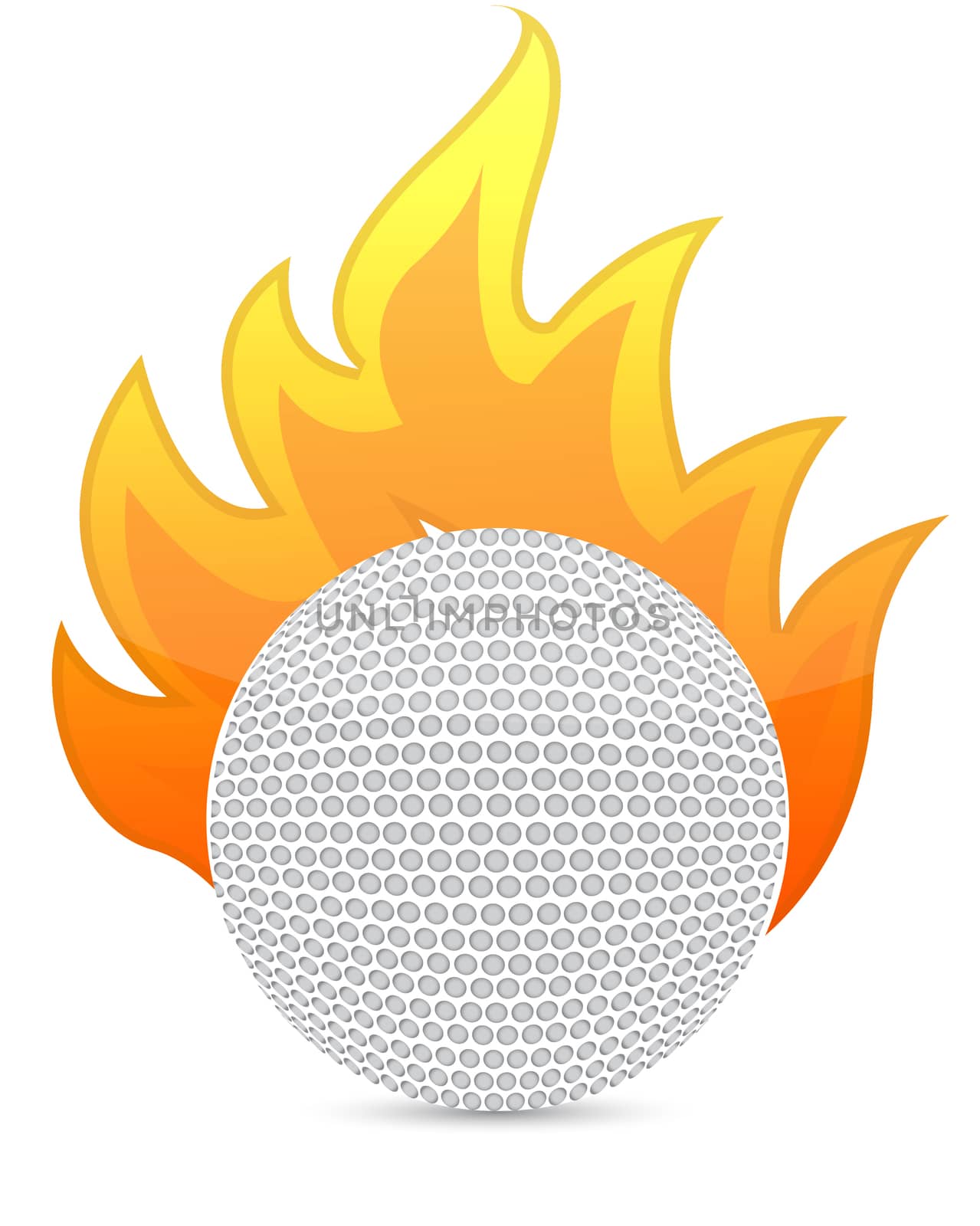 Golf Ball in fire illustration design