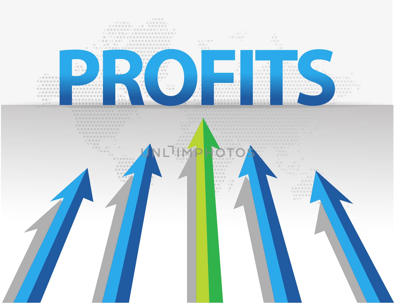 business arrows target profits illustration design