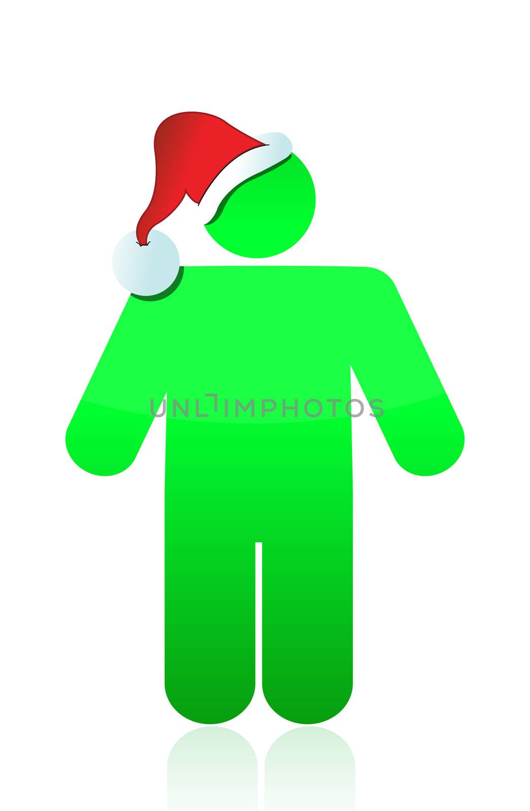 icon wearing santa's hat illustration designicon wearing santa's hat illustration design