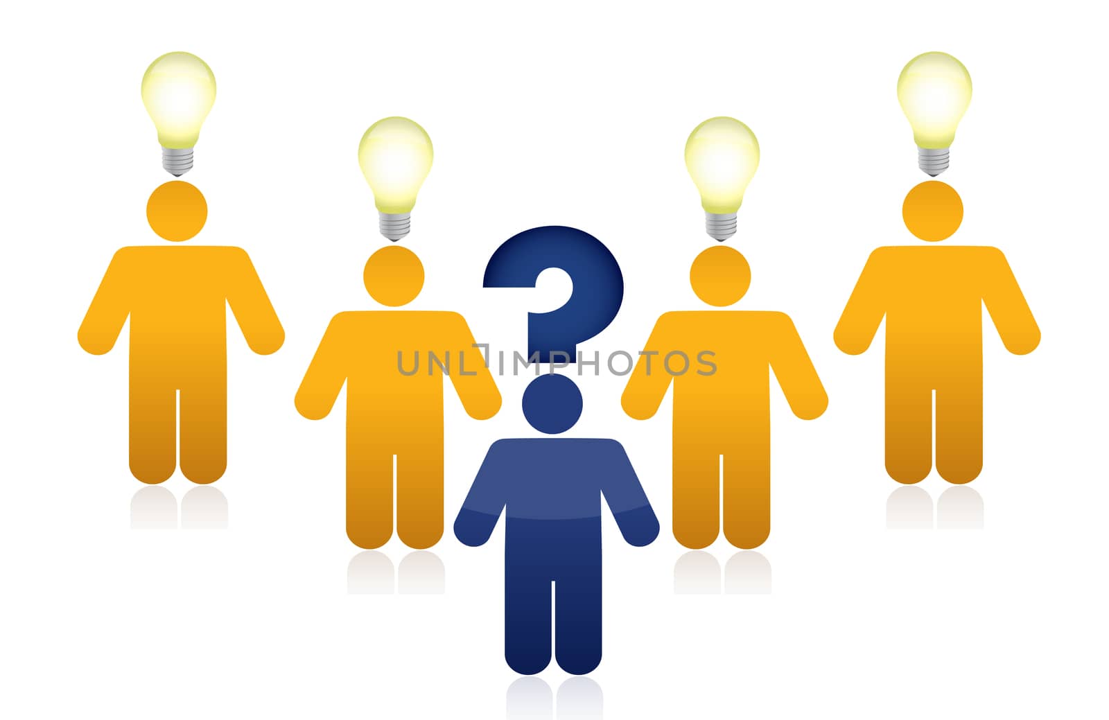 Idea and question mark illustration design