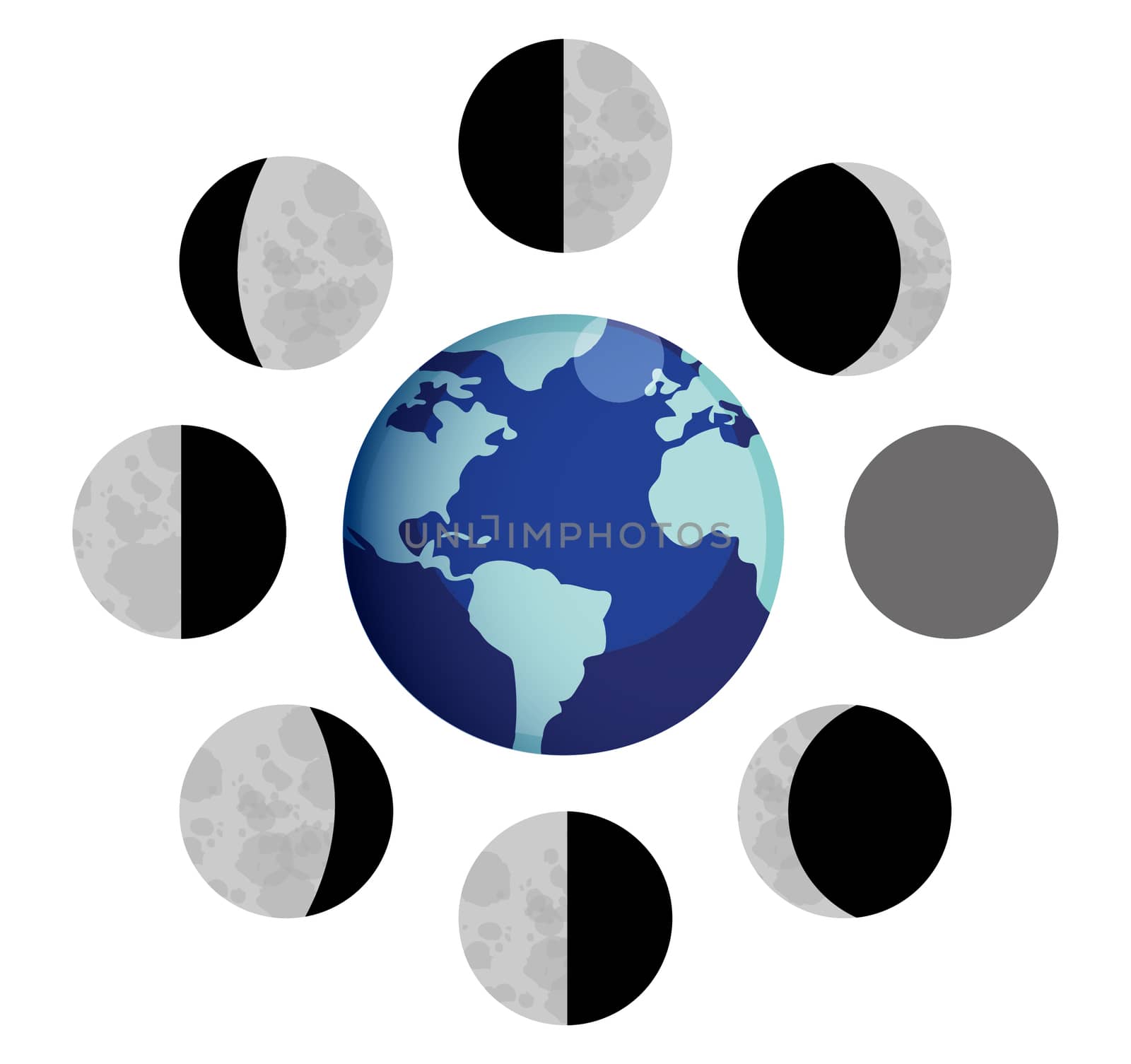 Moon phases illustration design by alexmillos