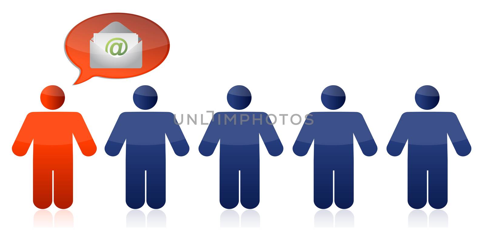 Business concept people mail illustration