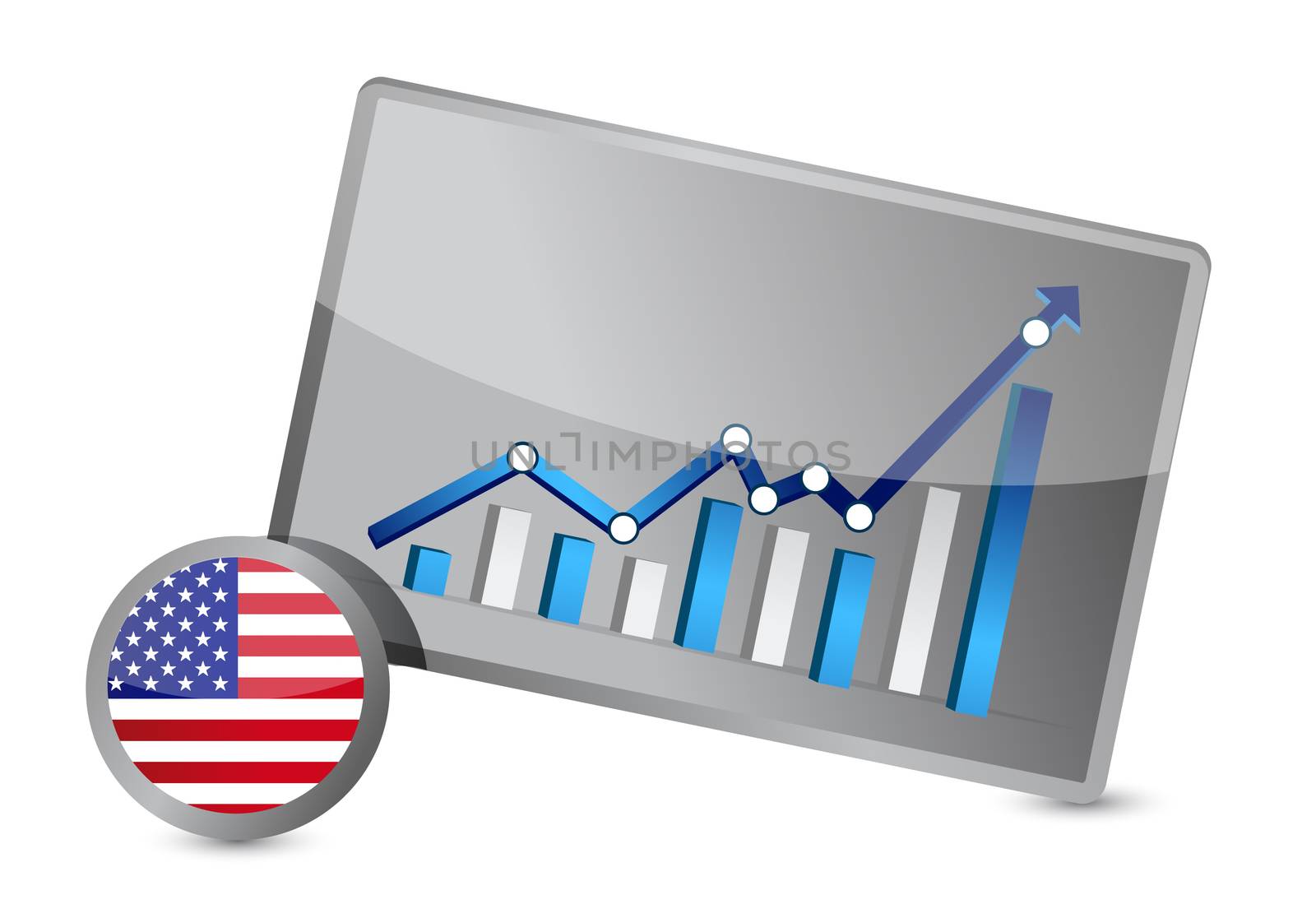 US profits graph illustration design