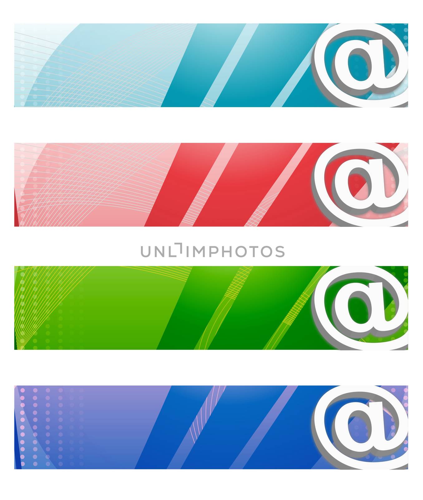 Internet Digital banners in four different colors.