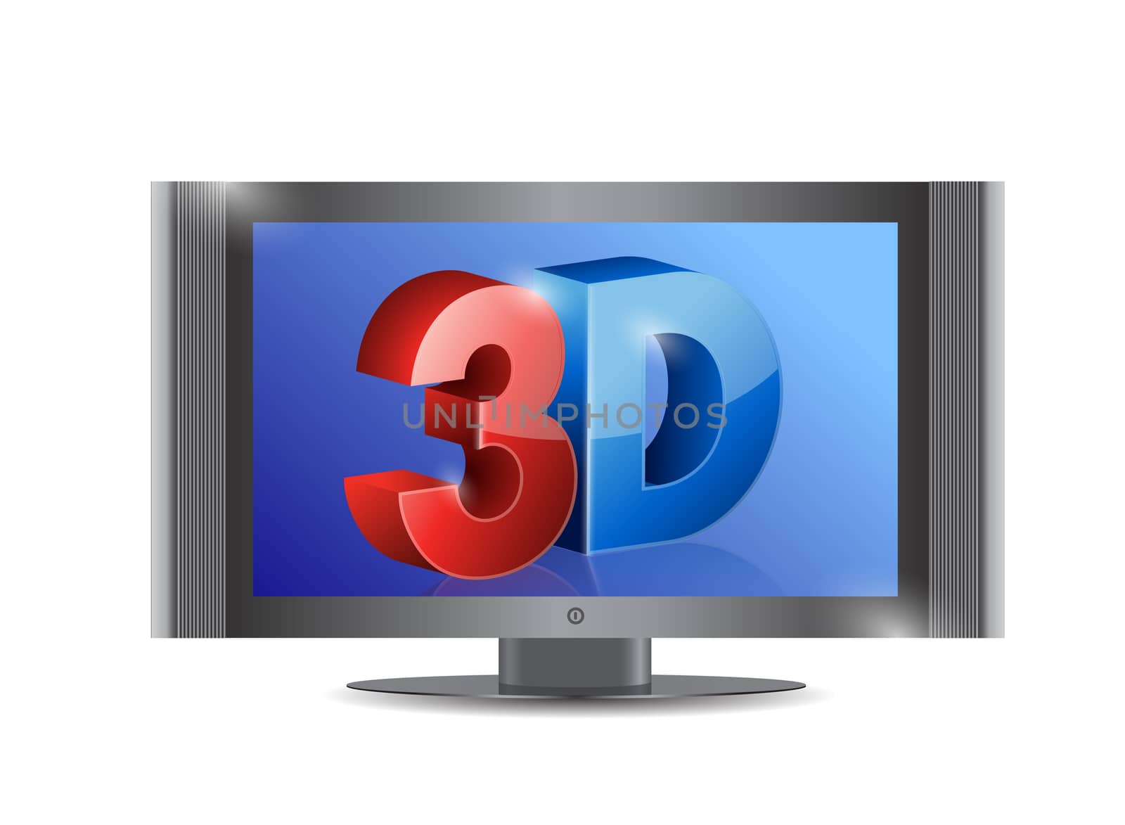 3d tv illustration design over a white background