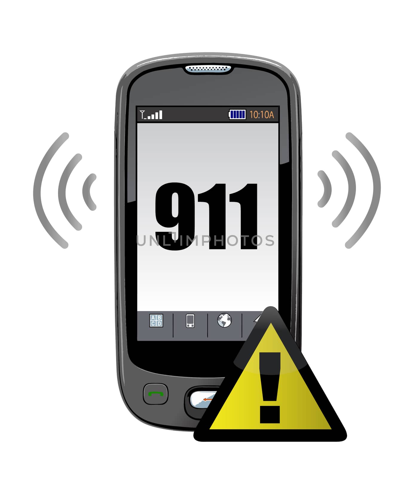 911 emergency call illustration design over white by alexmillos