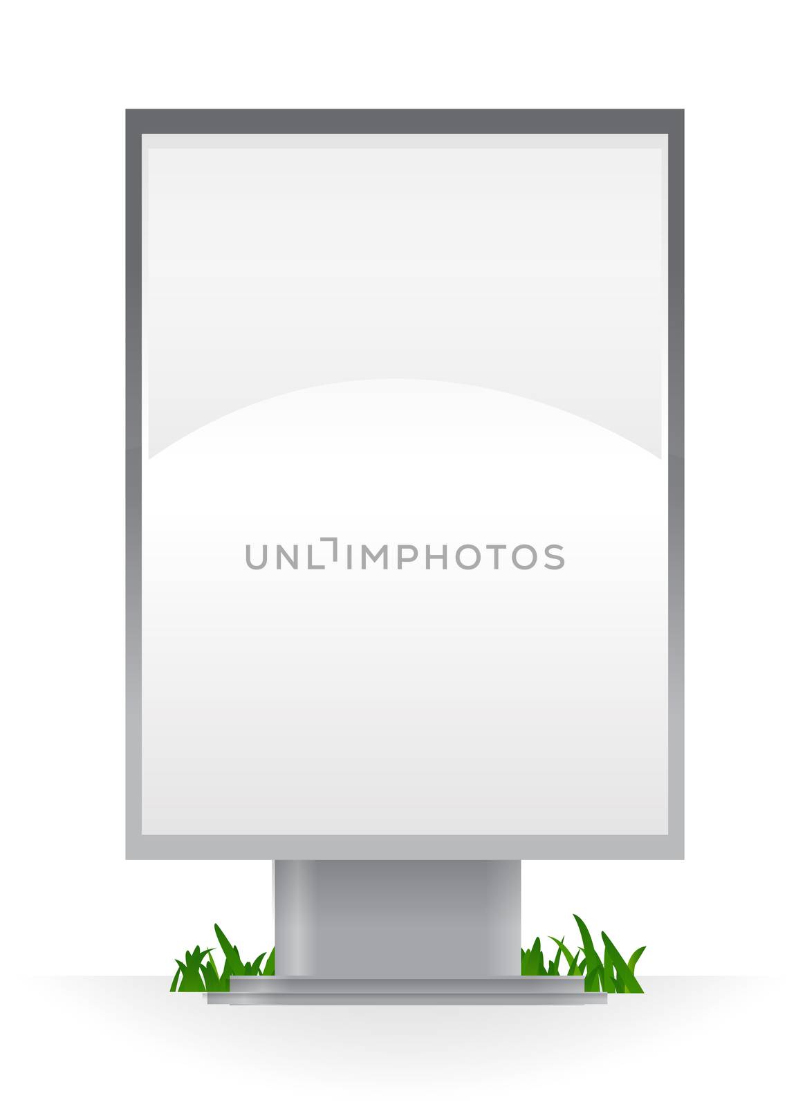 Blank advertising billboard isolated over white background