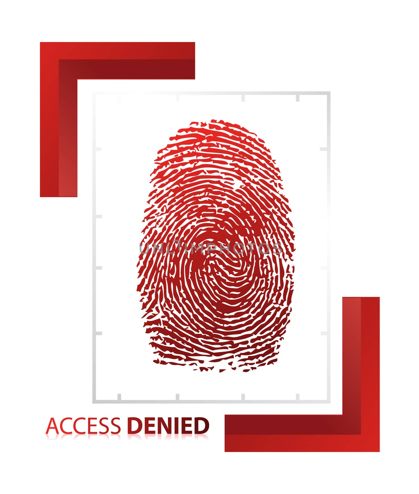 illustration of access denied sign with thumb on isolated background