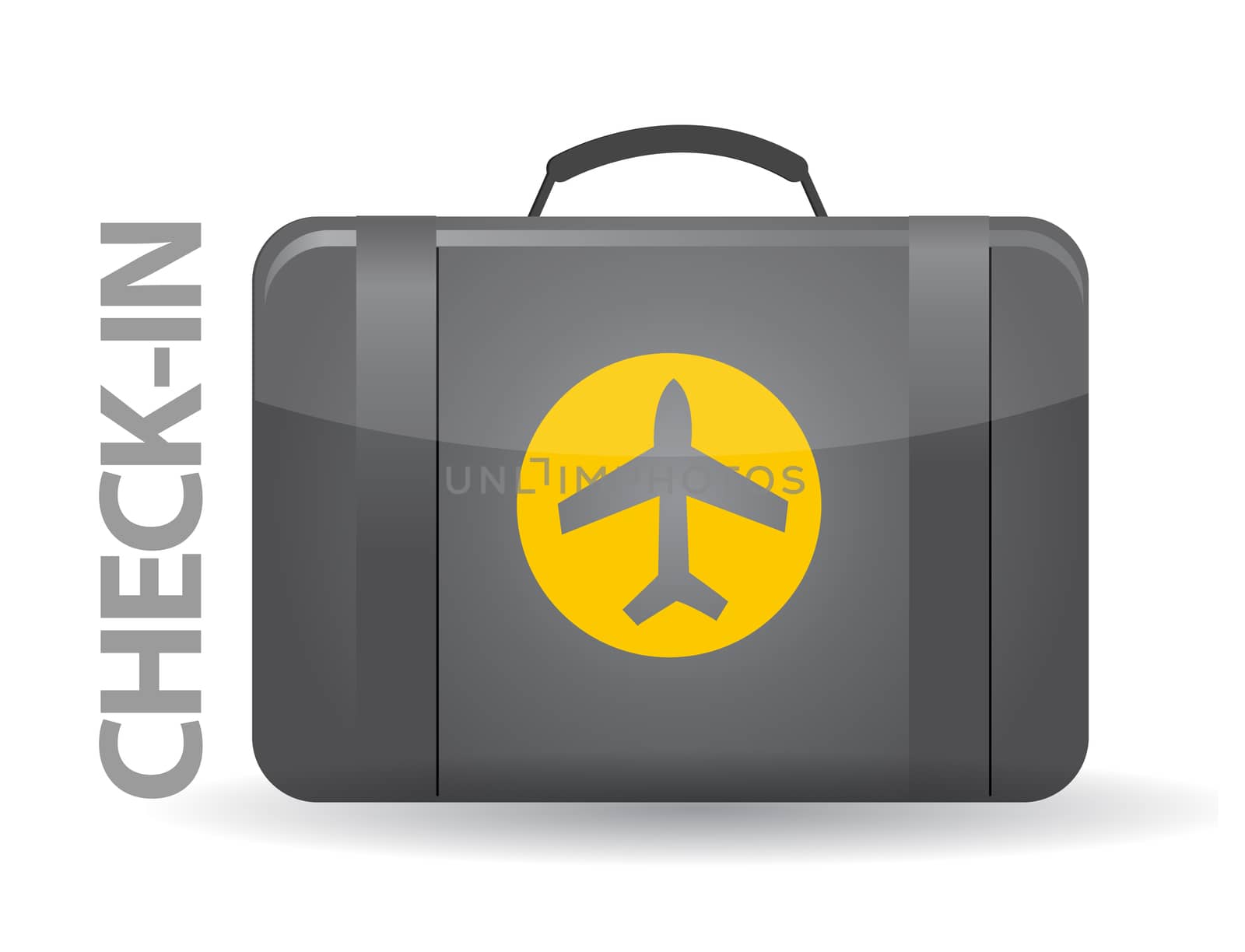 Check-in bag illustration design over white background