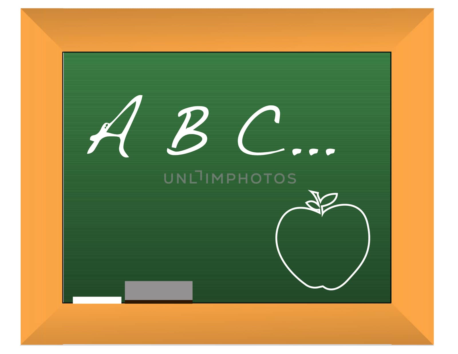 Illustration of a chalkboard with the headline a b c...
