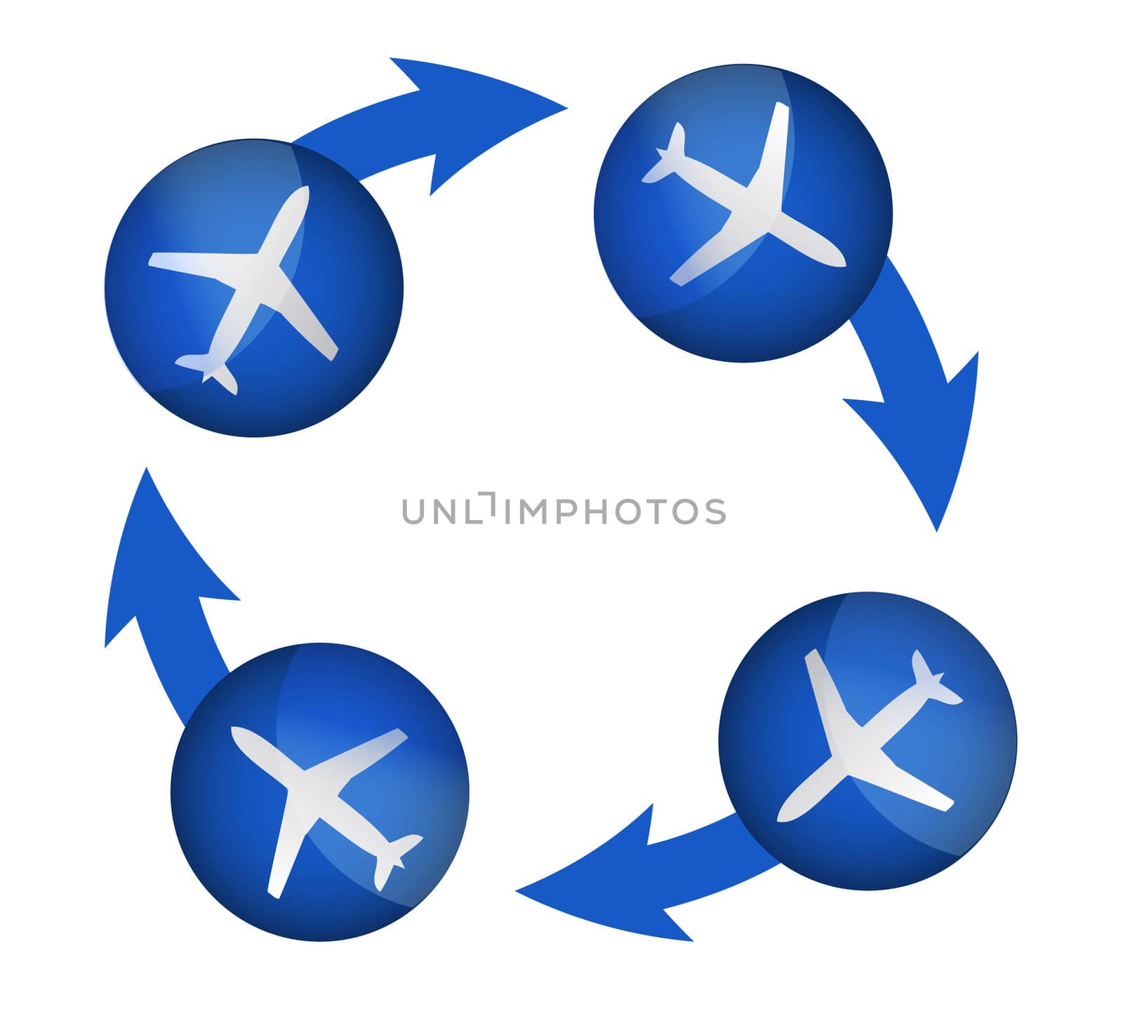 airplane arrow cycle illustration design