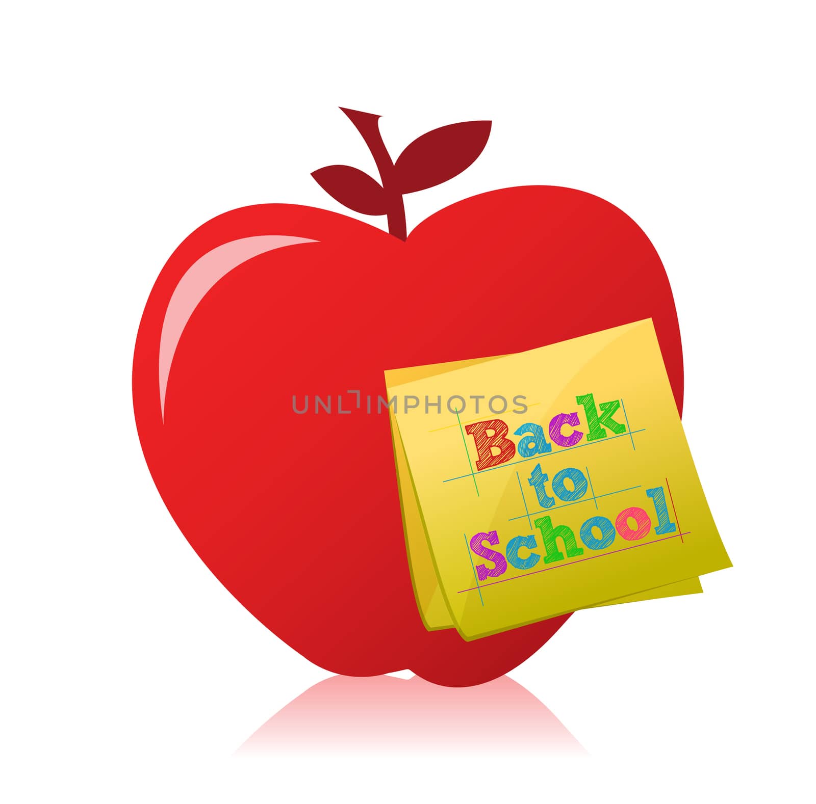 back to school apple illustration design over white