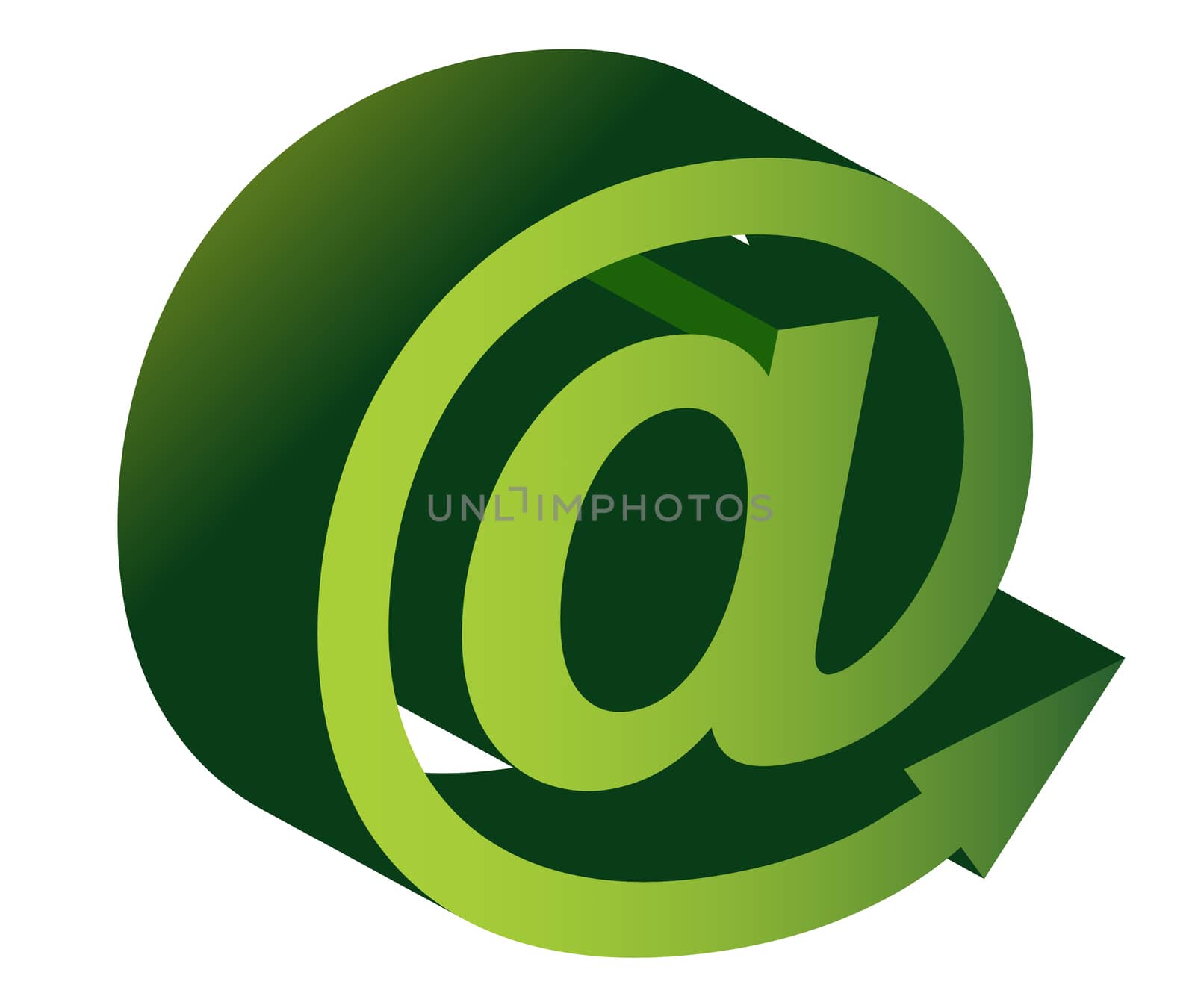 at sign with arrow pointing direction
