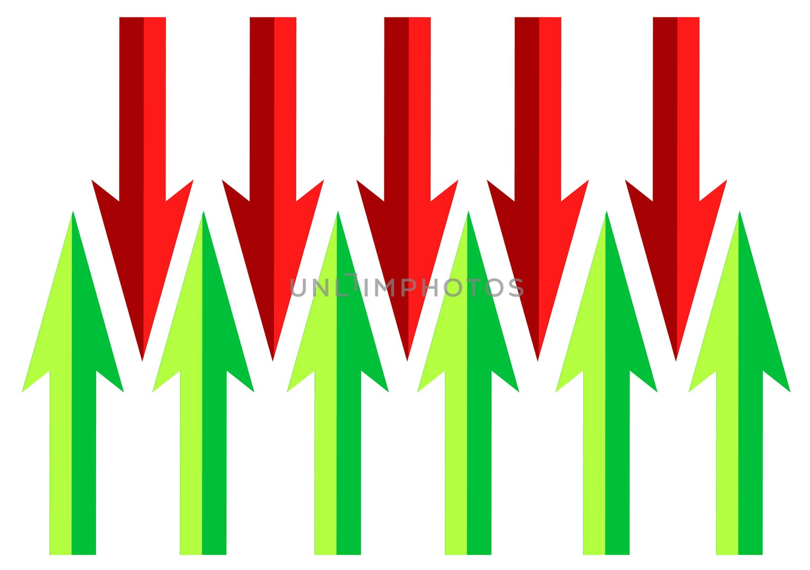 up and down arrows illustration design over white