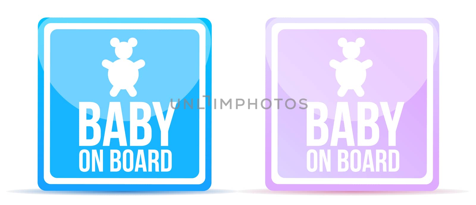 baby on board sign illustration design on white