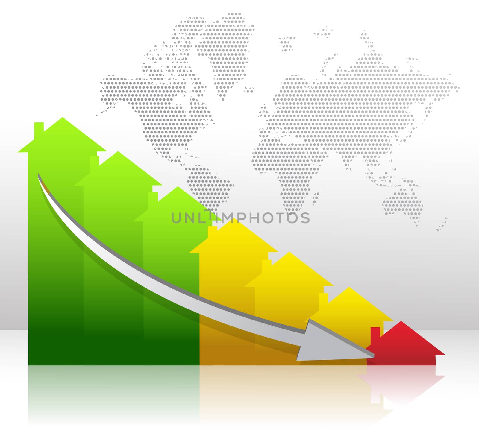 graph showing financial real estate downfall