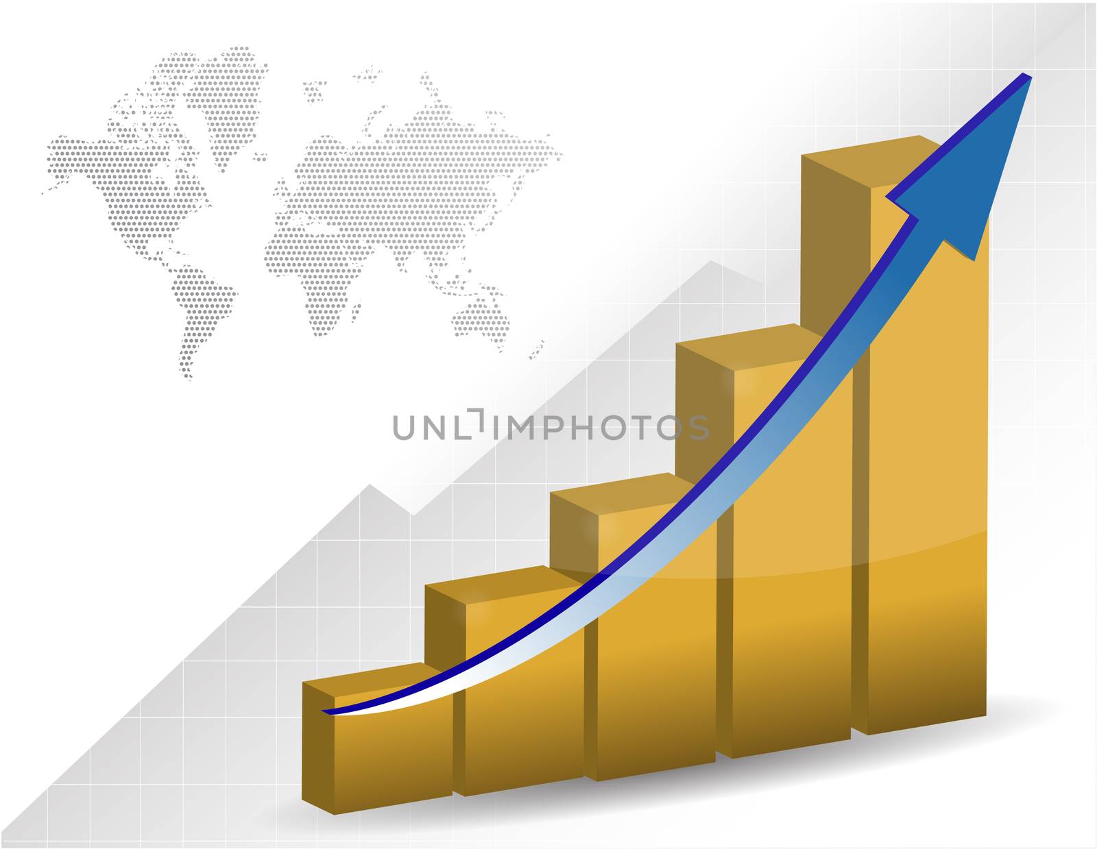 Business Graph and map illustration design