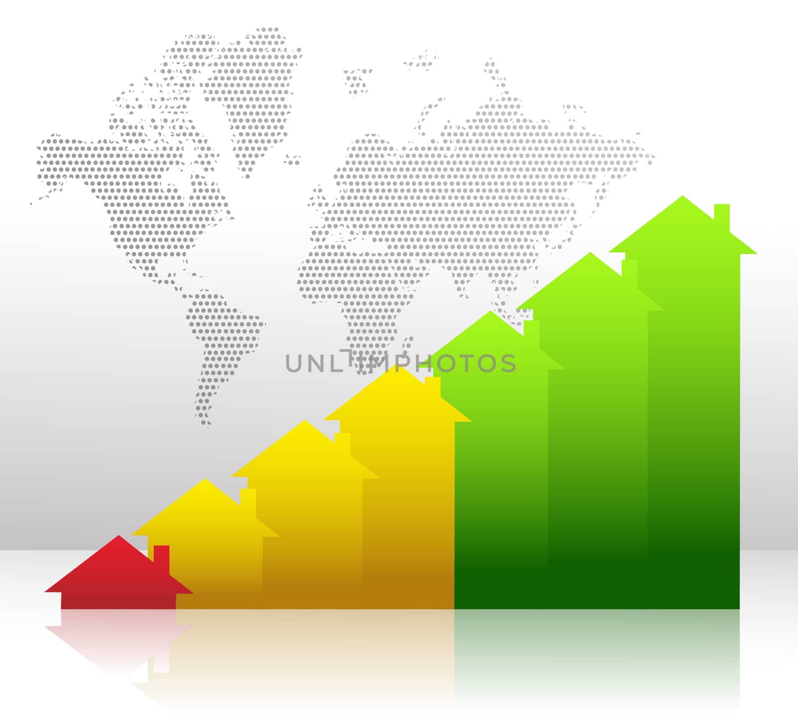 graph showing financial real estate growth illustration