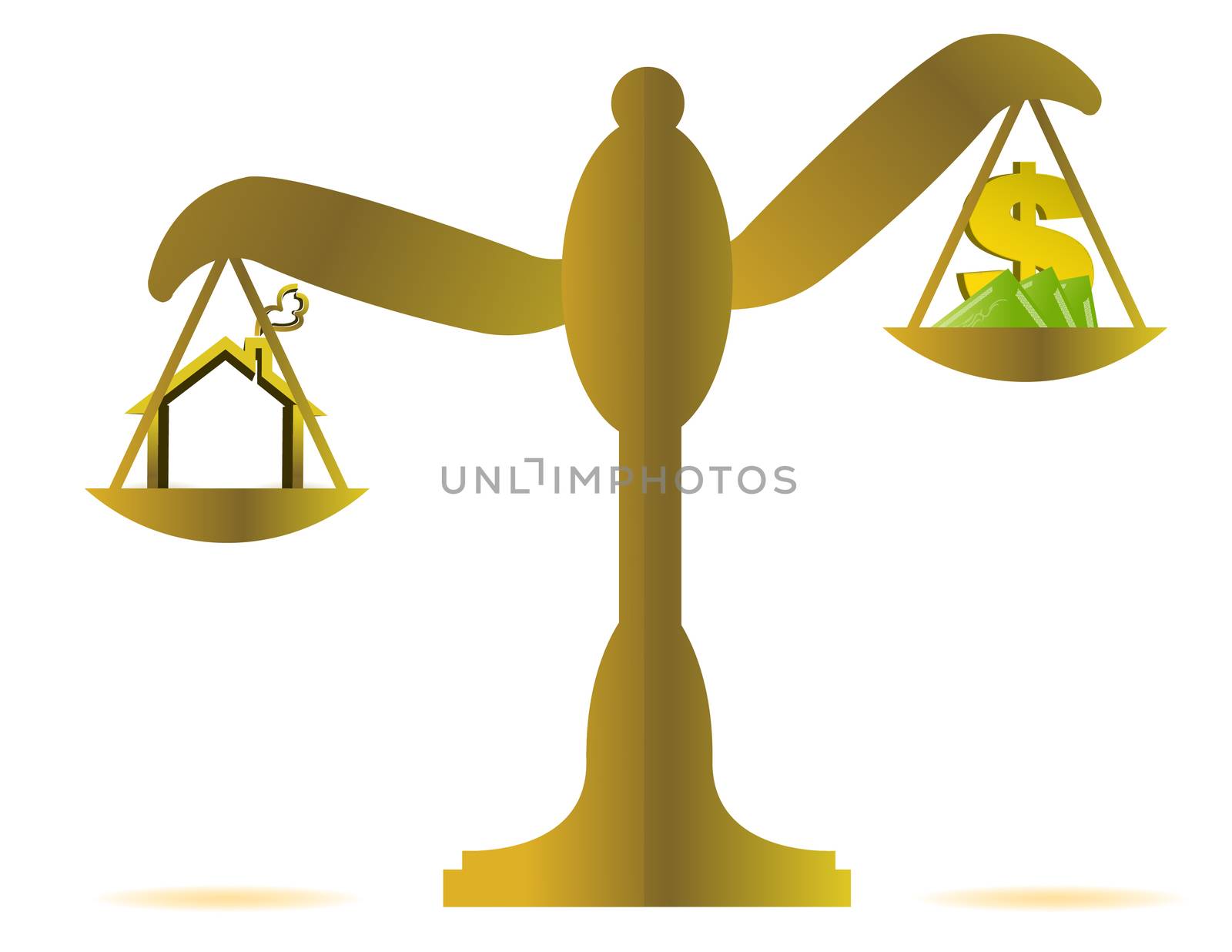 House prices on balance scale
