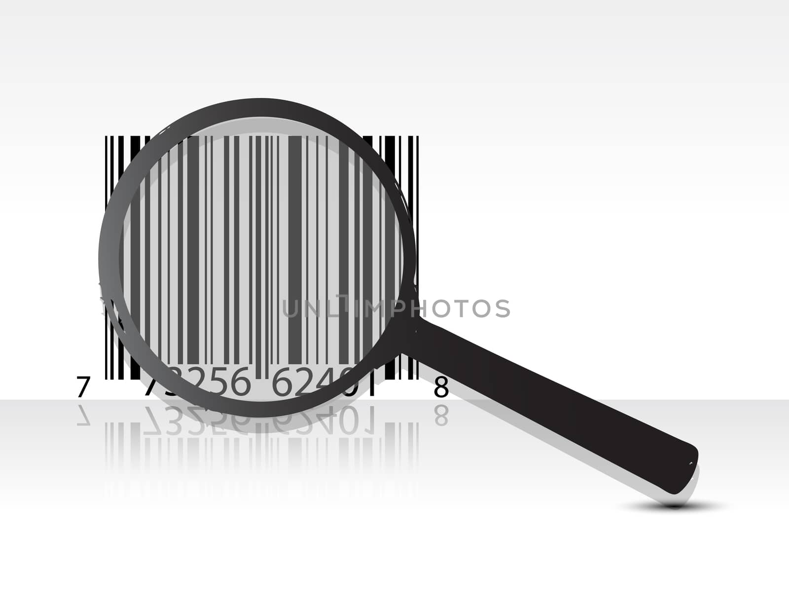 scanning upc code illustration design over a light gray background