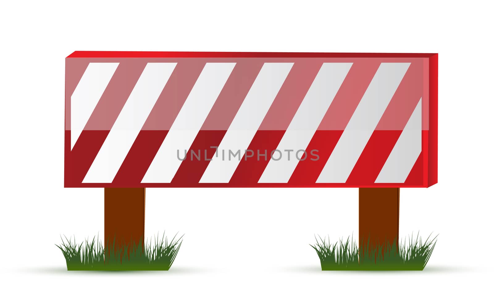 Wooden barrier protecting road works