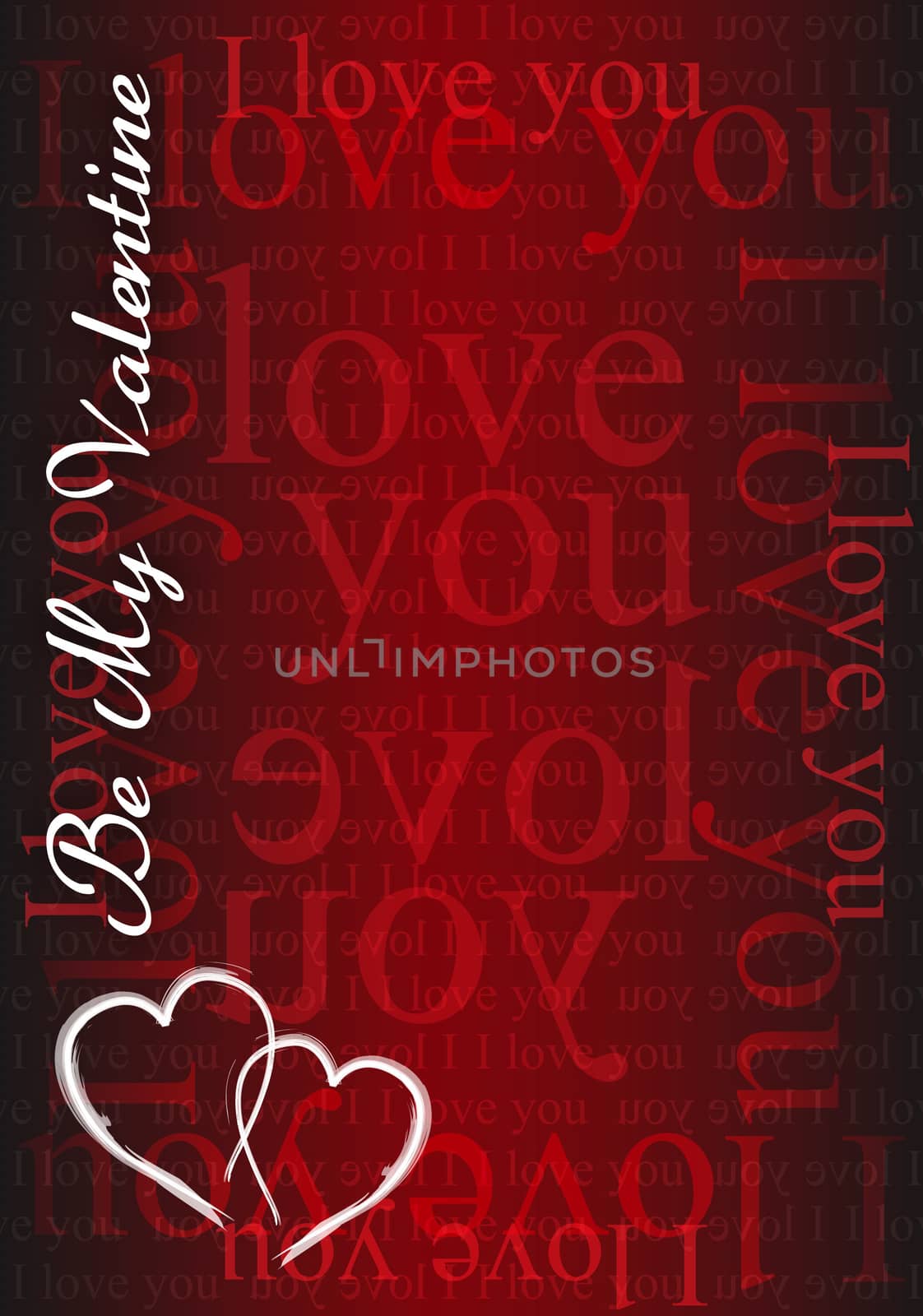 Be my Valentine - I love you card illustration design