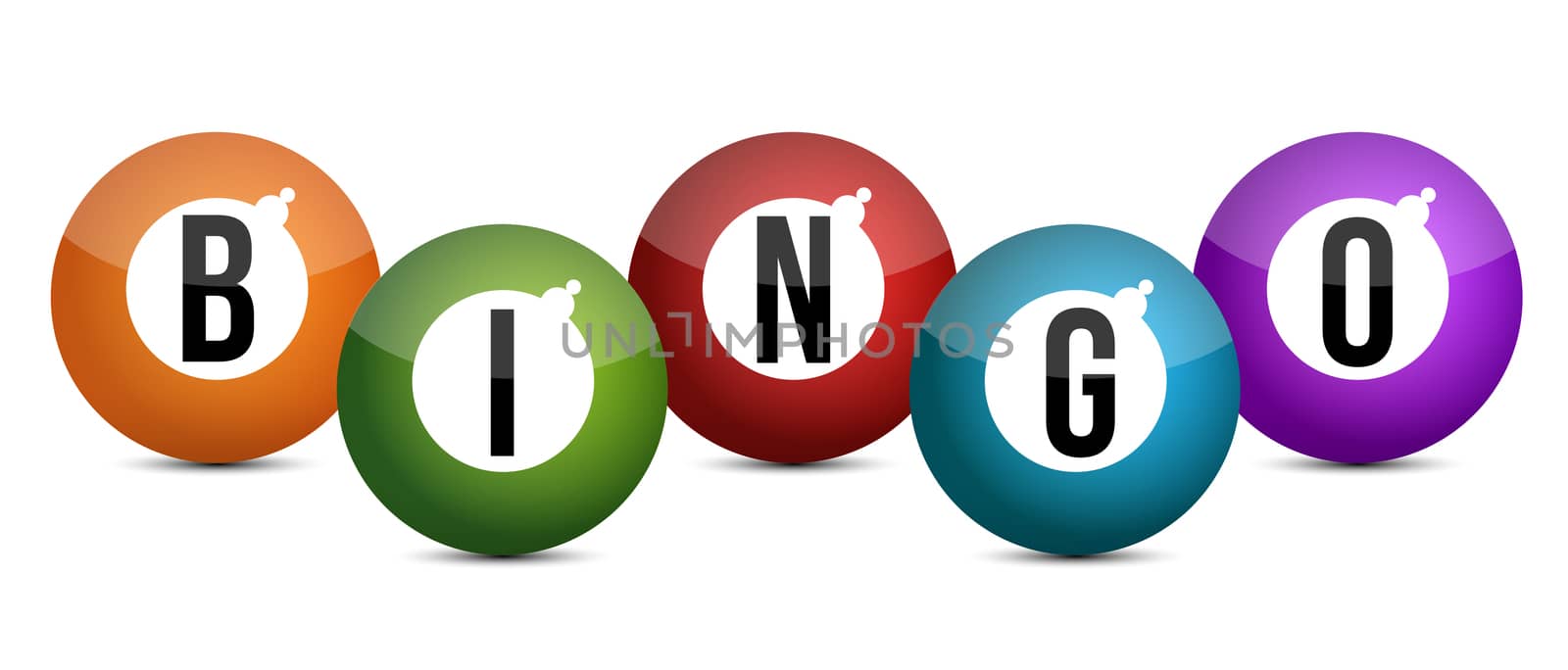 brightly coloured bingo balls illustration design by alexmillos