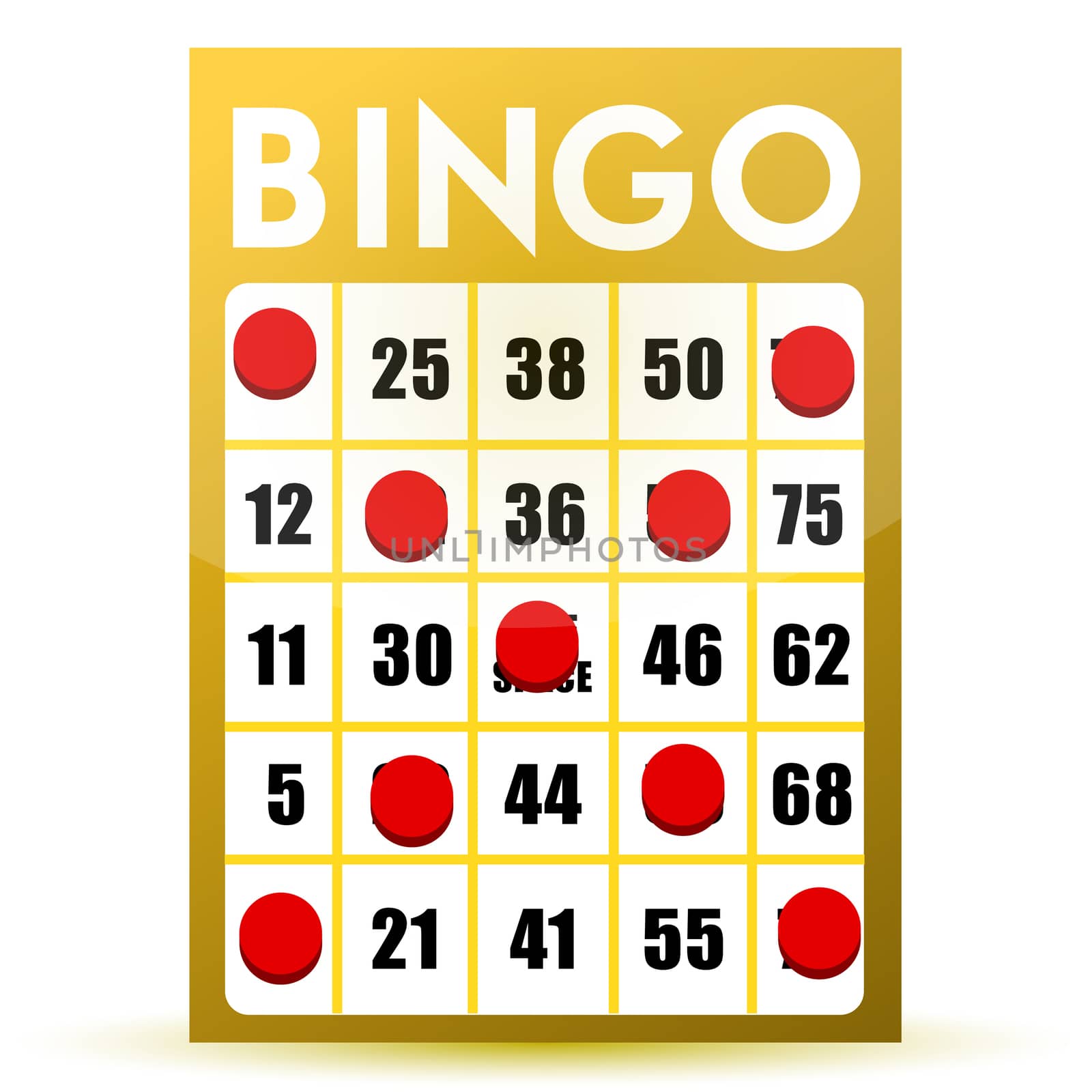 Winner yellow bingo card