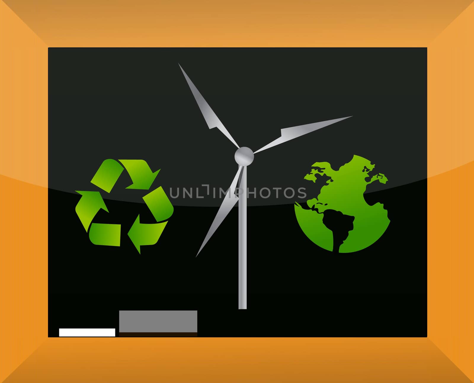 ECO and BIO concept blackboard illustration design