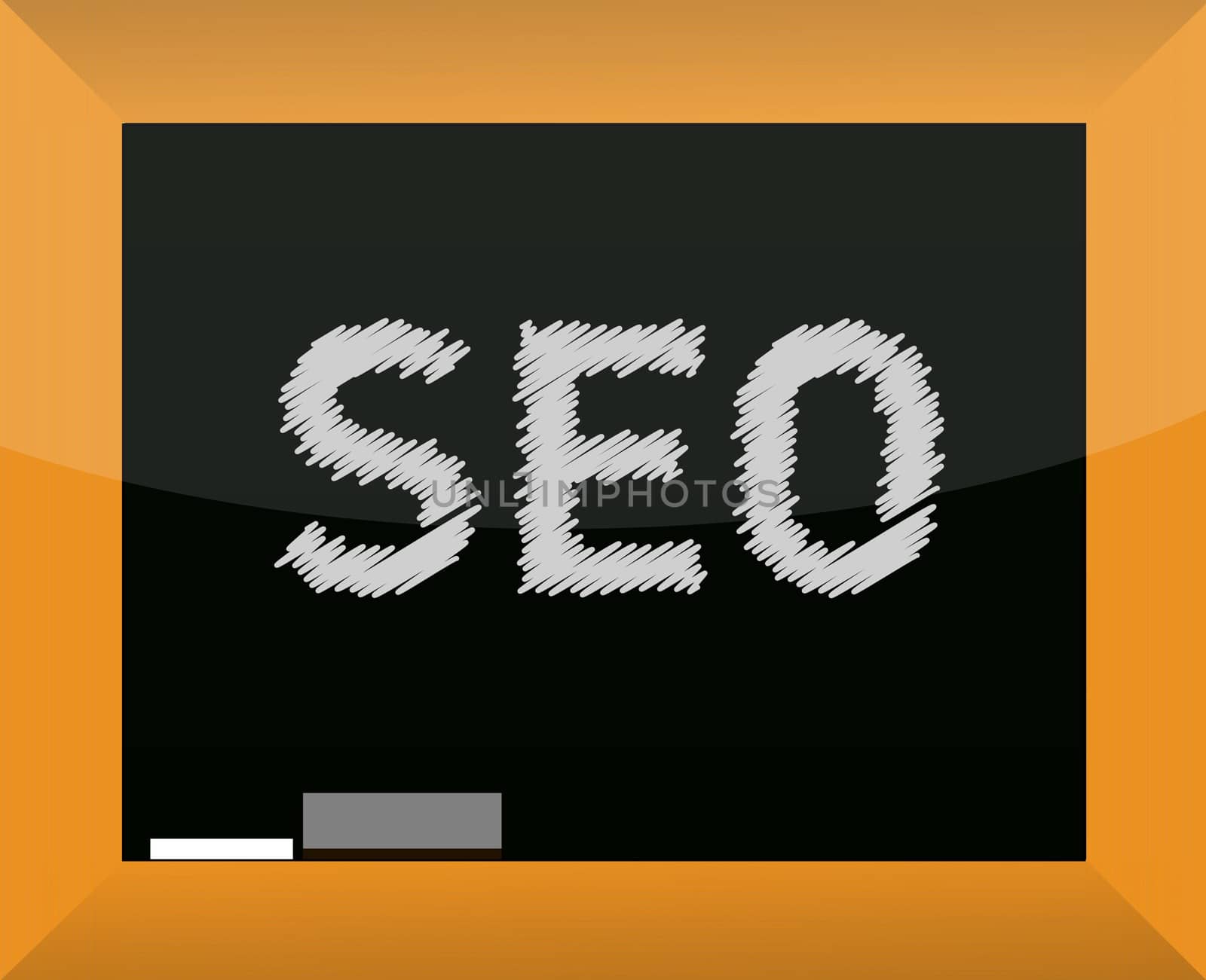 SEO title drawn with chalk on blackboard