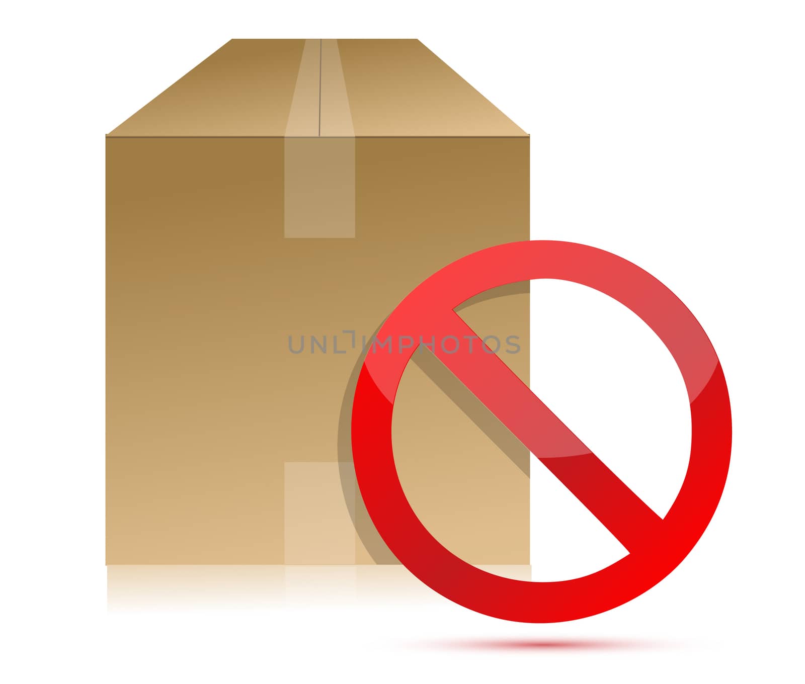 Shipping box with don't sign illustration