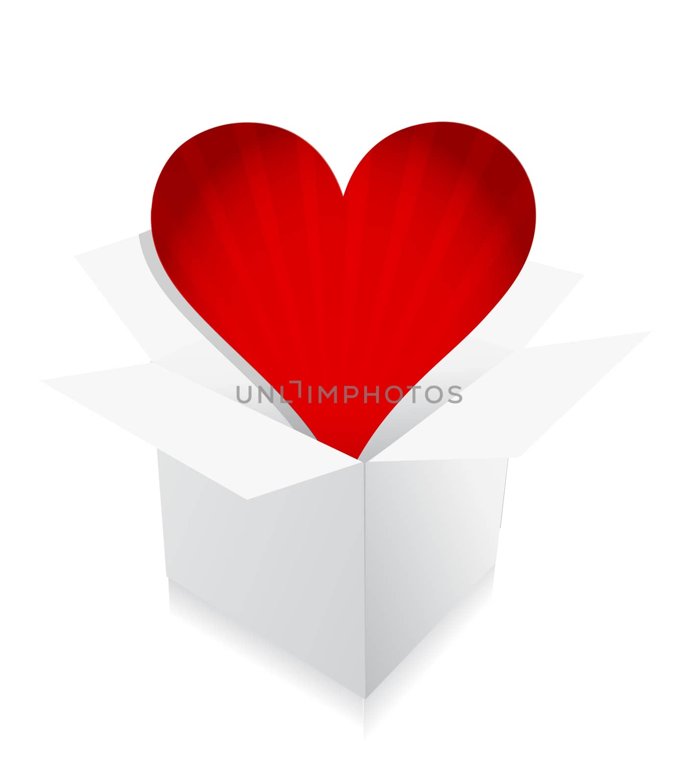love box heart concept illustration design over white by alexmillos