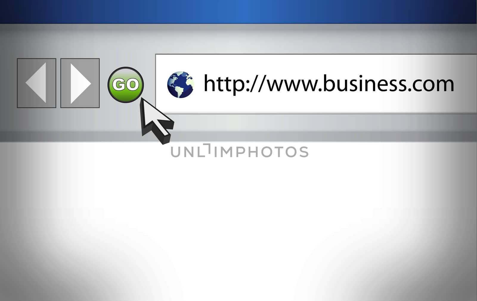 Concept of Internet Web Browser with Business word