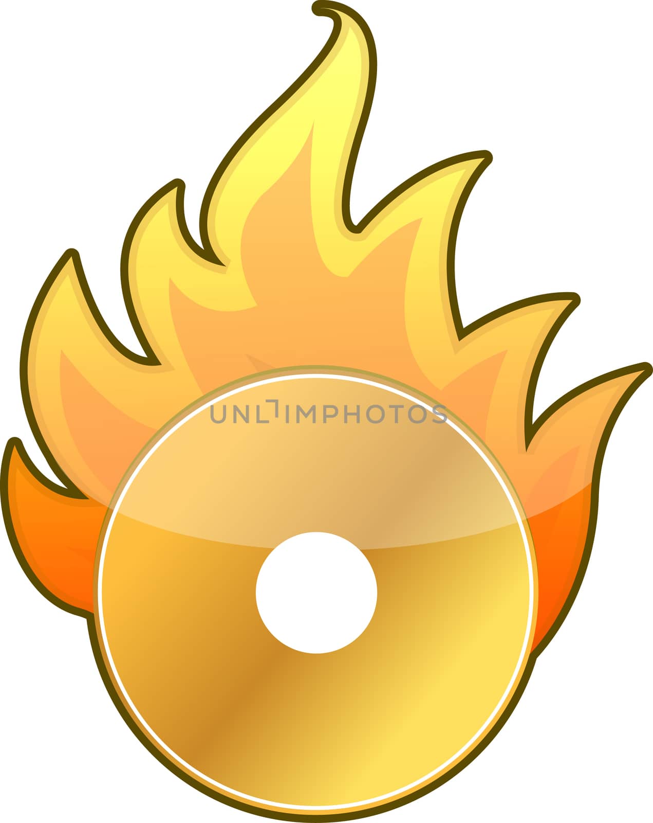 Burning CD DVD icon over a white background by alexmillos