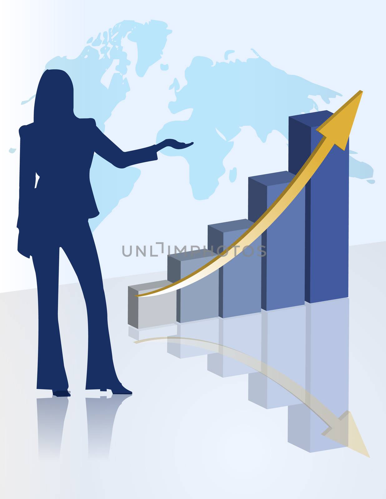 female chart business presentation