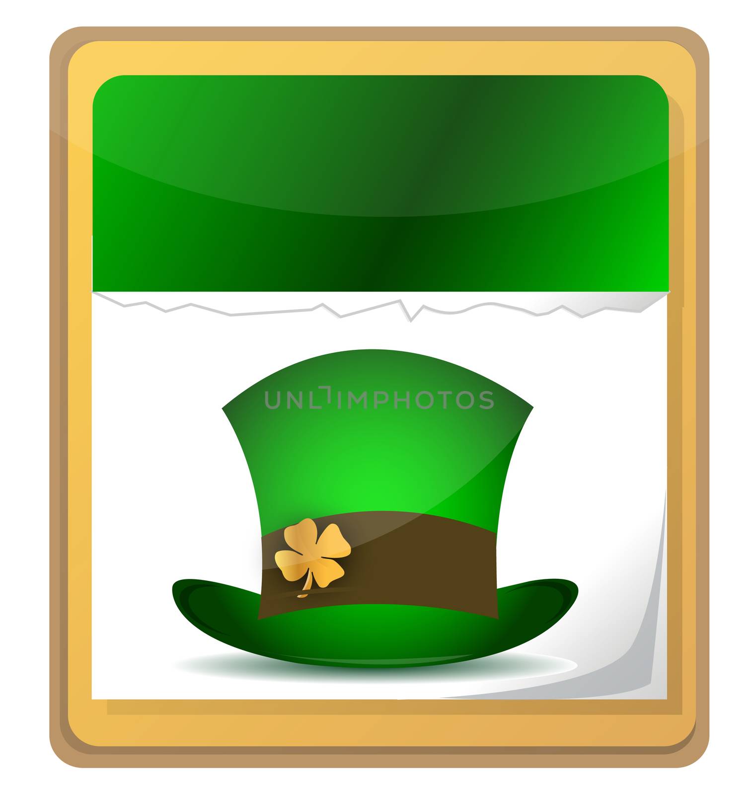 Calendar with irish hat. St. Patrick's day icon.