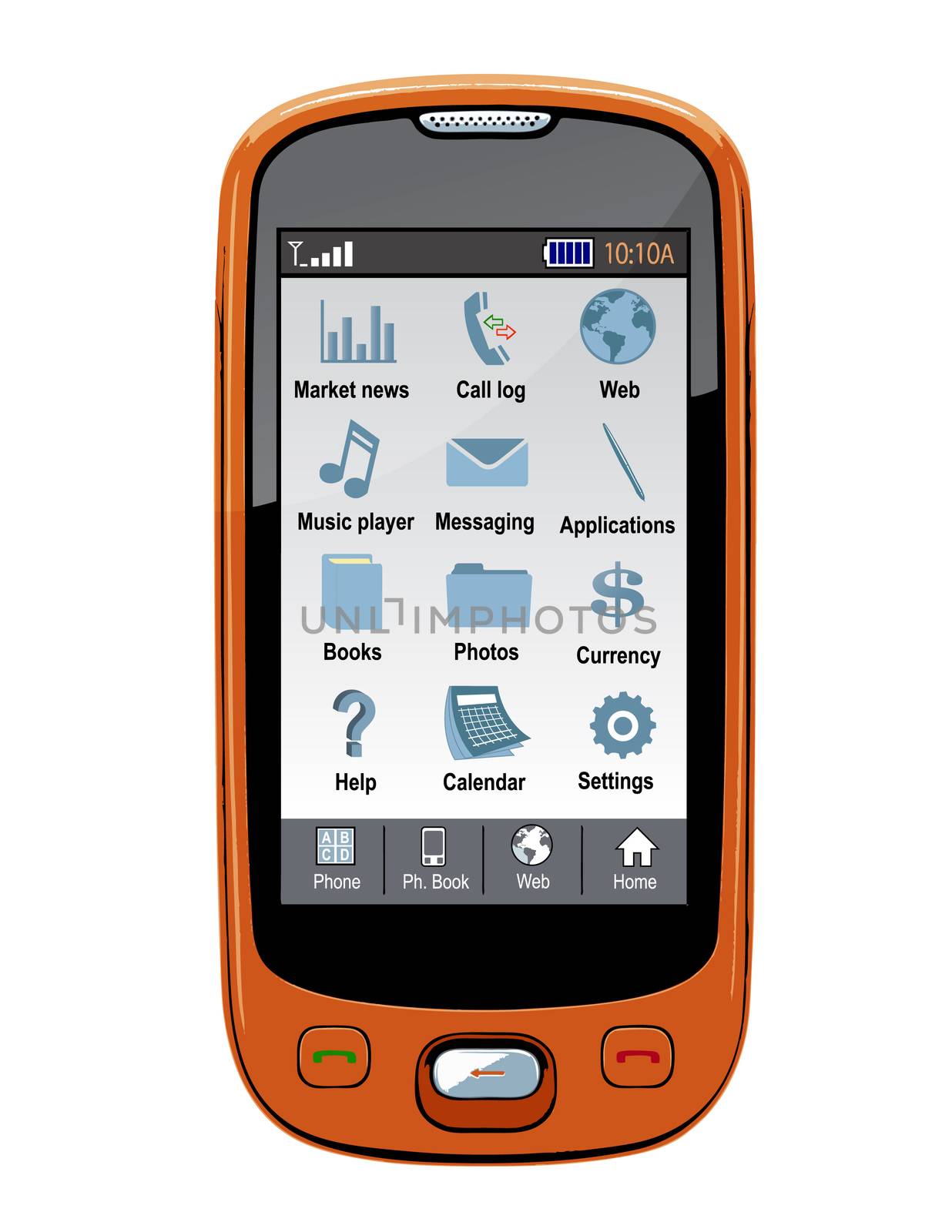 Vector cell phone, PDA and GPS.