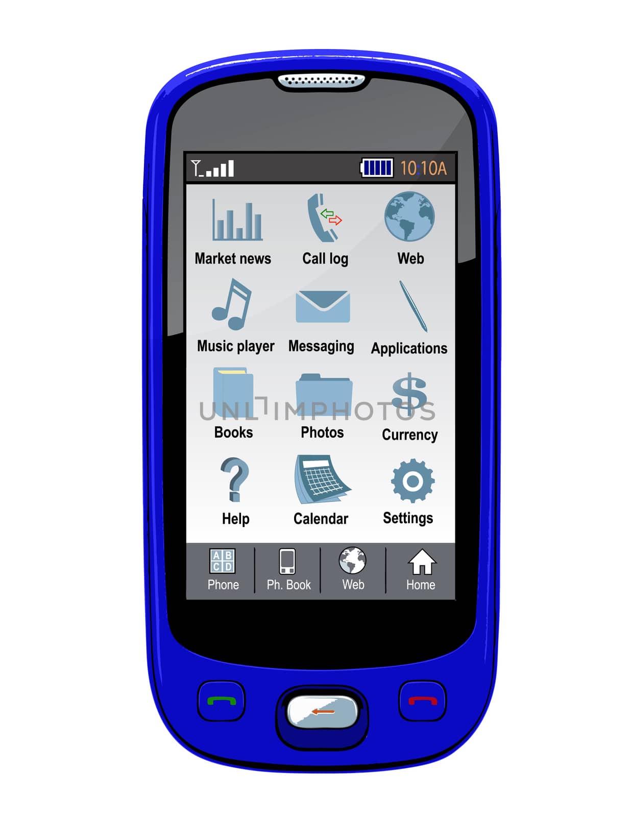 Vector cell phone, PDA and GPS.